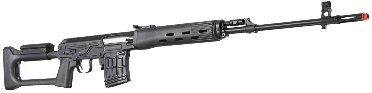 LCT SVD Dragunov Electric Airsoft Sniper Rifle, Black