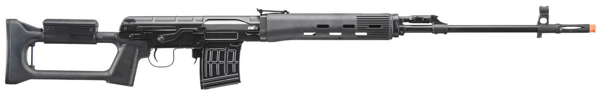 LCT SVD Dragunov Electric Airsoft Sniper Rifle, Black