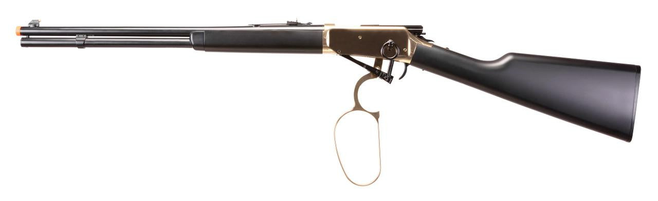 Legends Limited Edition Saddle Gun CO2 Powered Lever Action Carbine Airsoft Rifle, Gold/Black