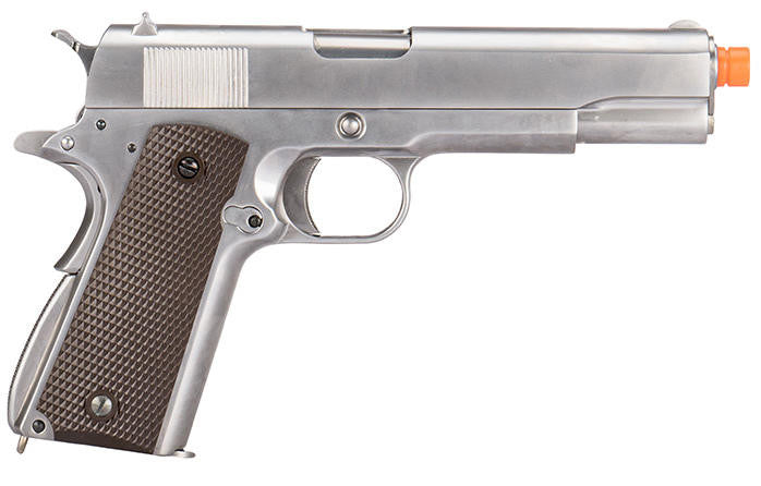 WE M1911 Metal CO2 Blowback Airsoft Pistol, Chrome