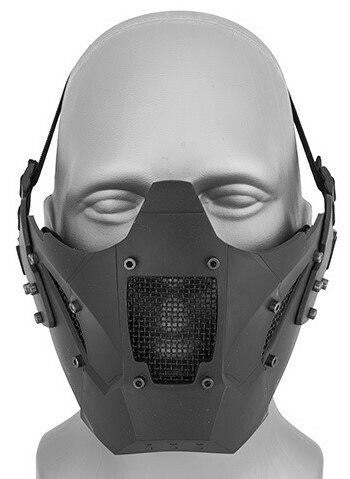 Mesh & Polymer Retro Mecha Lower Face Protection System, Black