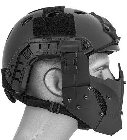 Mesh & Polymer Retro Mecha Lower Face Protection System, Black