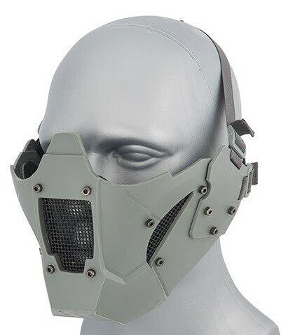 Mesh & Polymer Retro Mecha Lower Face Protection System, Gray