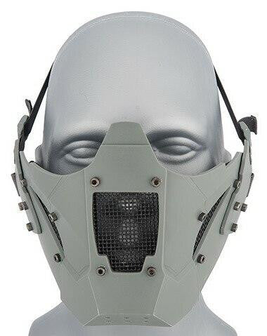 Mesh & Polymer Retro Mecha Lower Face Protection System, Gray