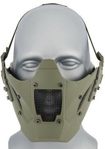 Mesh & Polymer Retro Mecha Lower Face Protection System, OD Green