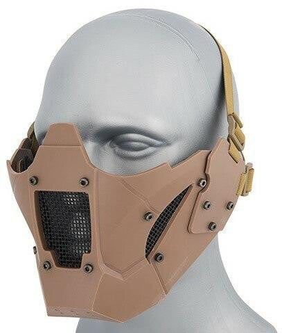 Mesh & Polymer Retro Mecha Lower Face Protection System, Tan