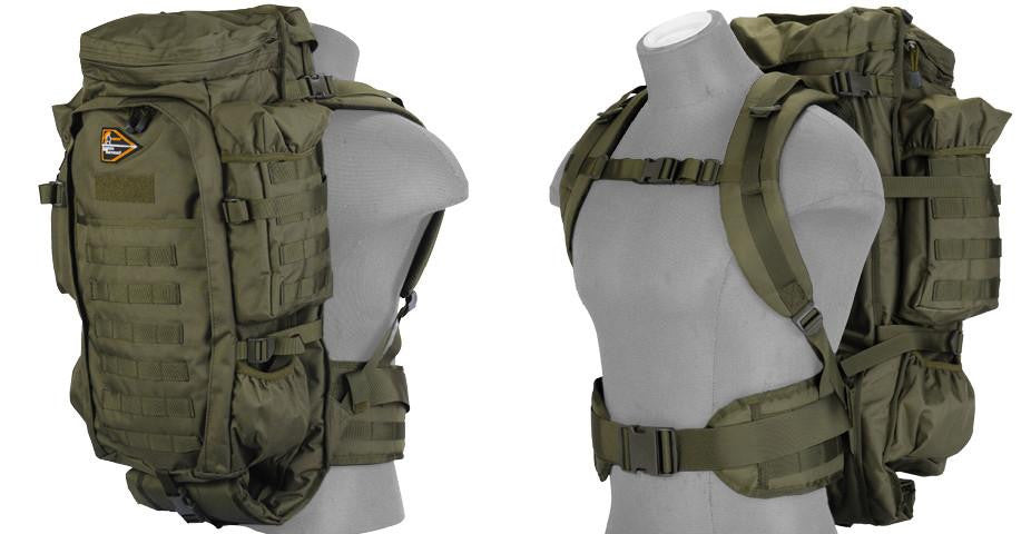 Lancer Tactical Nylon Rifle Backpack, OD Green