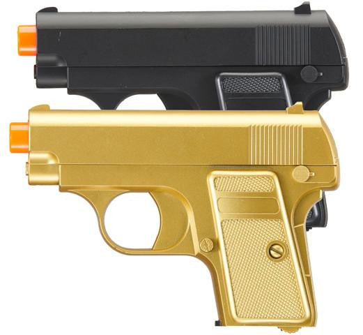 Omega Dual Spring Powered Airsoft Pistols, Black/Gold