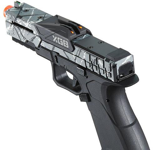 Poseidon CSI XG8 Gas Blow Back Aluminum Airsoft Pistol, Gray Splash Anodized