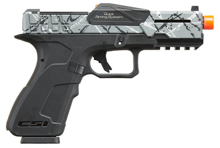 Poseidon CSI XG8 Gas Blow Back Aluminum Airsoft Pistol, Gray Splash Anodized