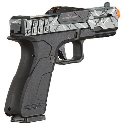Poseidon CSI XG8 Gas Blow Back Aluminum Airsoft Pistol, Gray Splash Anodized