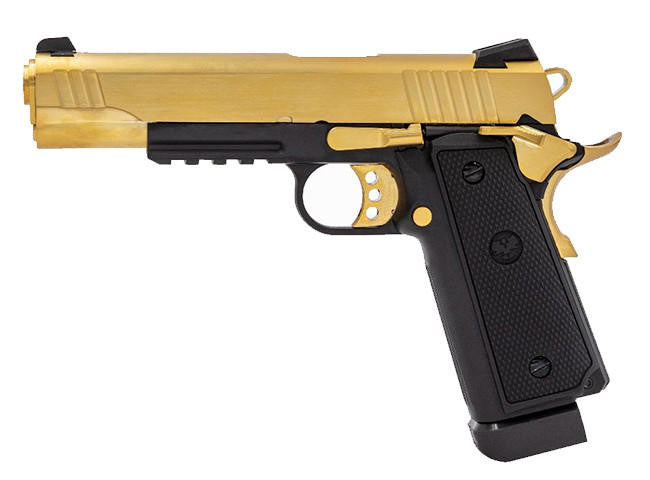 Raven Railed R14 GBB Hi Capa Airsoft Pistol, Gold