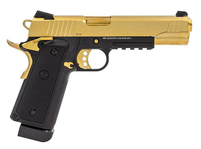 Raven Railed R14 GBB Hi Capa Airsoft Pistol, Gold
