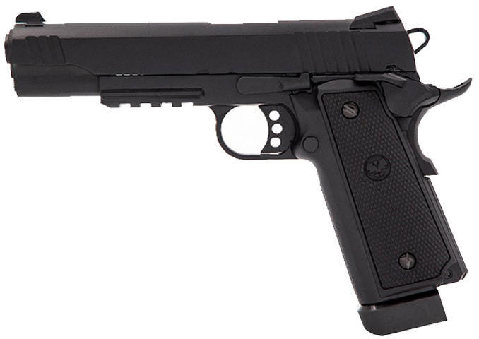 Raven Railed R14 Hi-Capa GBB Airsoft Pistol, Black