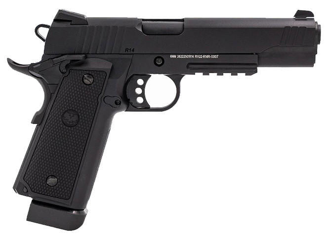 Raven Railed R14 Hi-Capa GBB Airsoft Pistol, Black