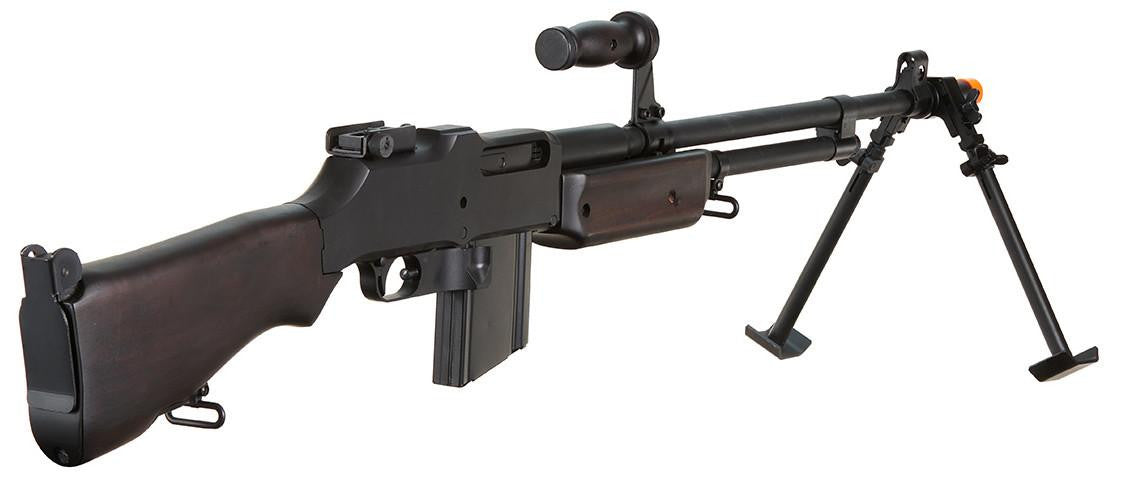 S&T BAR M1918 A2 Full Size Full Metal Airsoft AEG Rifle w/ Steel Bipod, Wood