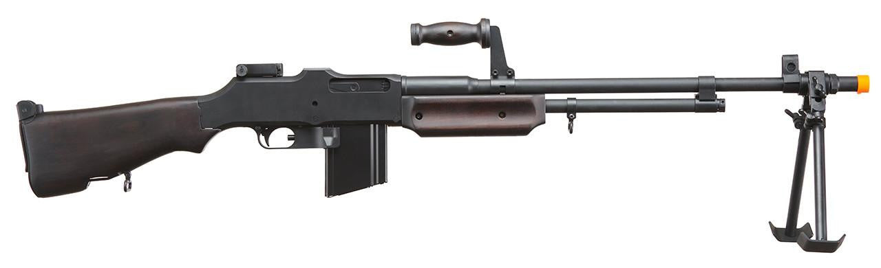 S&T BAR M1918 A2 Full Size Full Metal Airsoft AEG Rifle w/ Steel Bipod, Wood