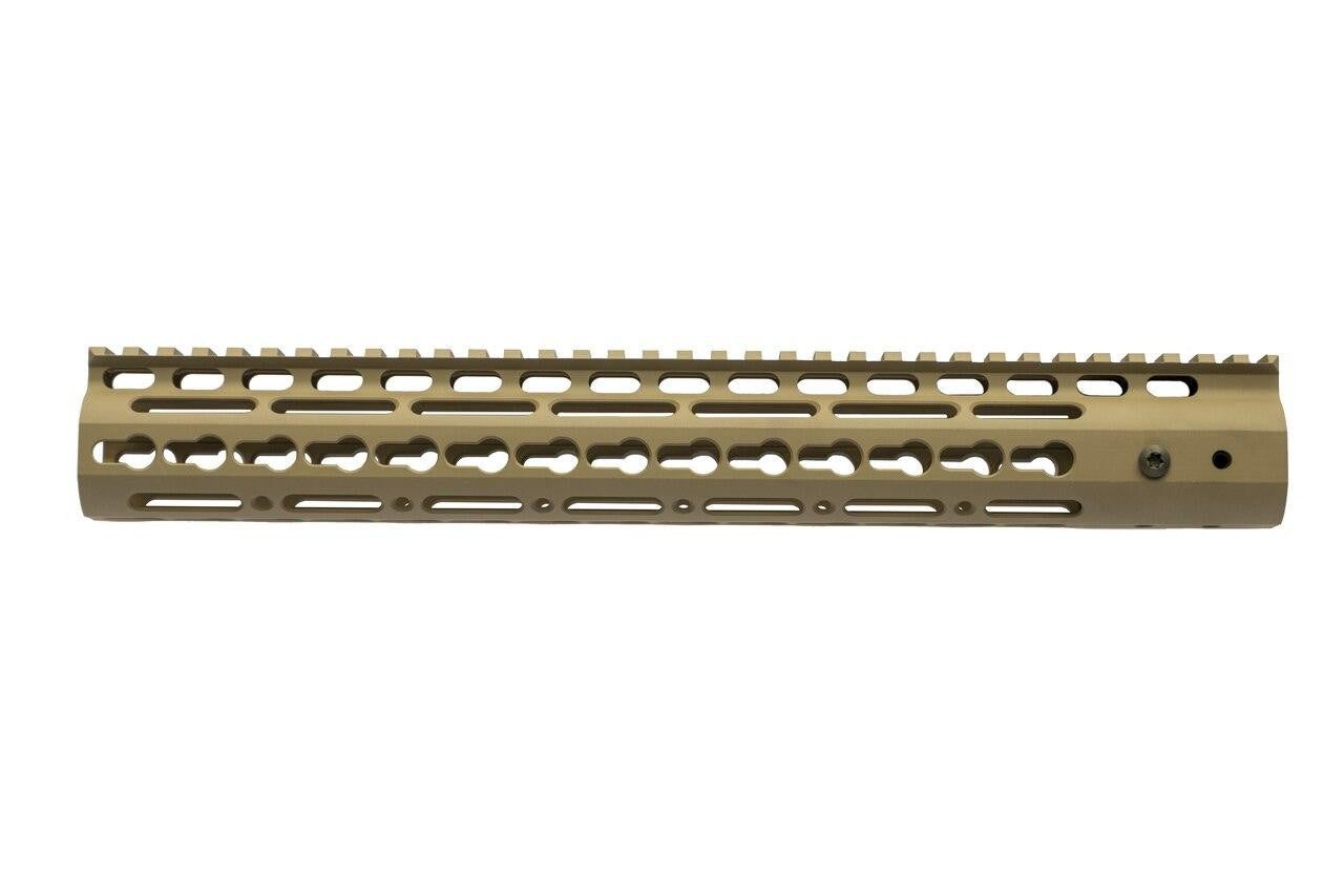 Tactical Keymod Style Aluminum 13.5 inch Free Float Rail System RIS, Tan