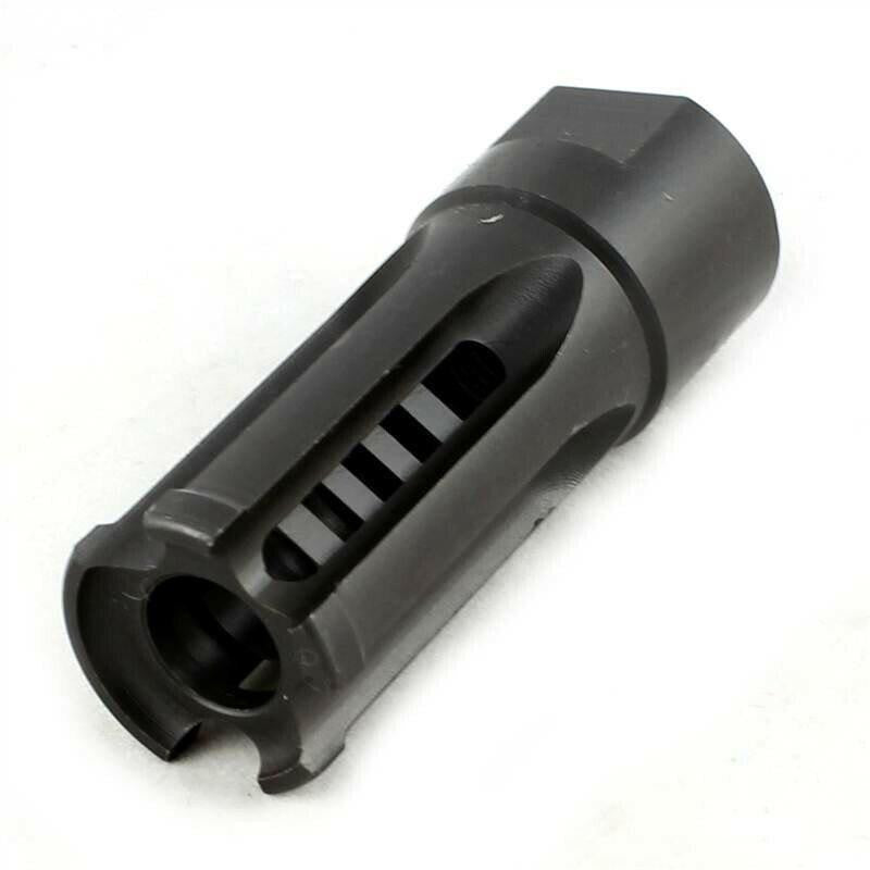 Tactical Version 9 Steel Airsoft Flash Hider, 14mm CCW Threaded
