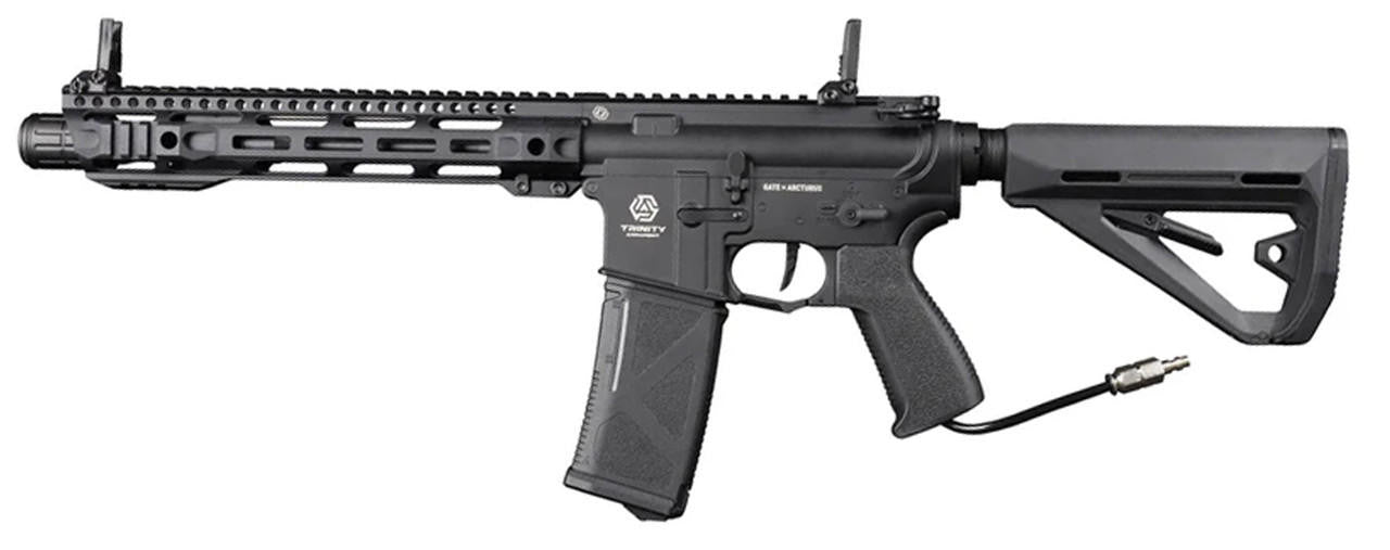 Arcturus Trinity Armament Alpha Carbine 11.5" HPA Airsoft Rifle w/ GATE Titan II Bluetooth & Pulsar D, Black