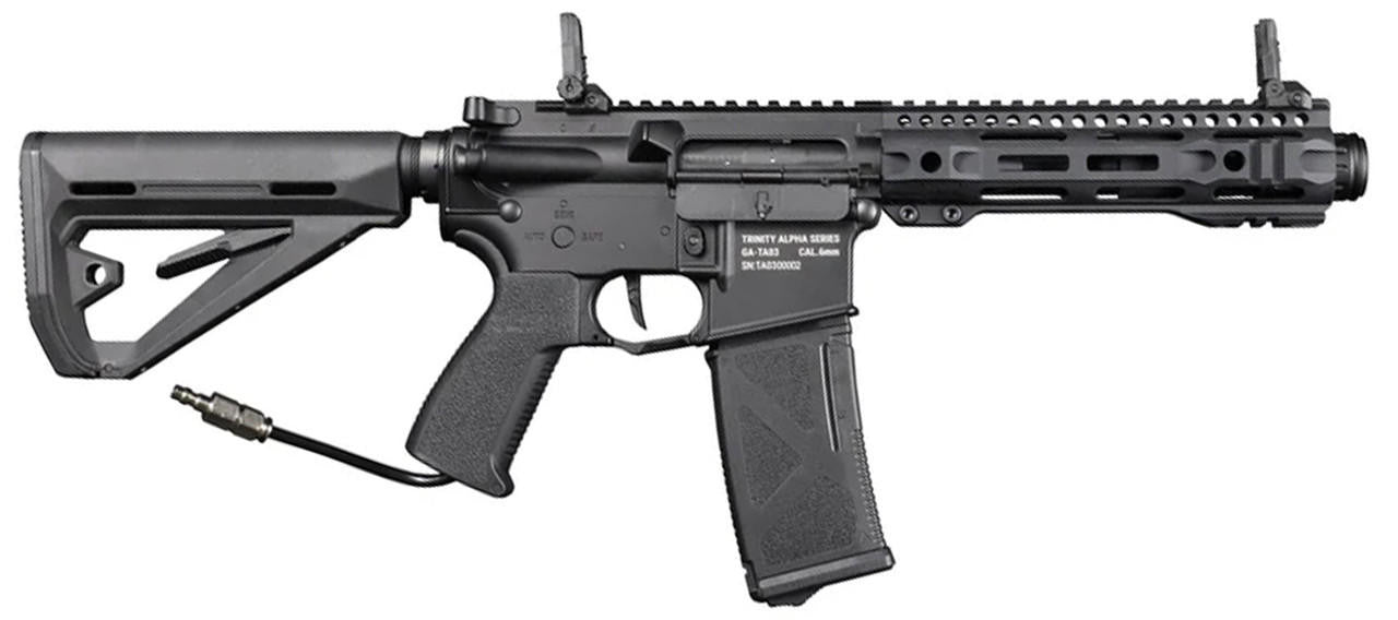 Arcturus Trinity Armament Alpha SBR 7.9" HPA Airsoft Rifle w/ GATE Titan II Bluetooth & Pulsar D, Black