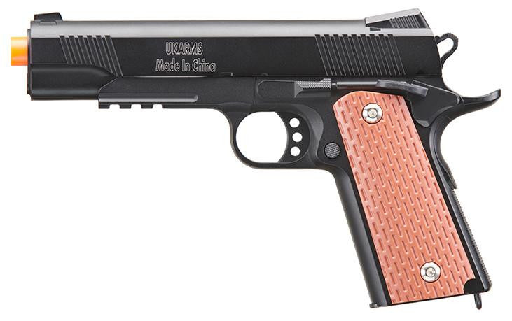 UK Arms 1911 Tac Heavyweight Series Airsoft Spring Pistol, Black