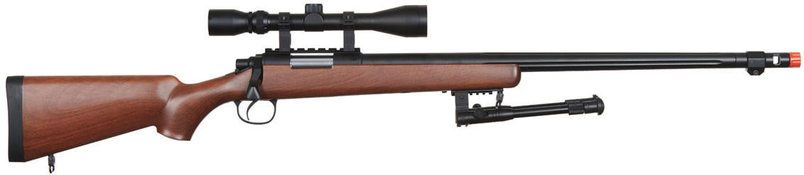 UK Arms Airsoft VSR-10 Bolt Action Sniper Rifle, Wood