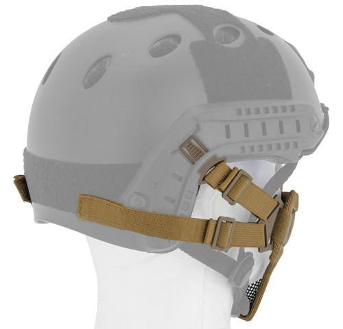 UK Arms Helmet Version Skull Metal Mesh Half Mask, Desert Tan
