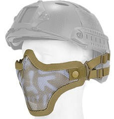 UK Arms Helmet Version Skull Metal Mesh Half Mask, Desert Tan