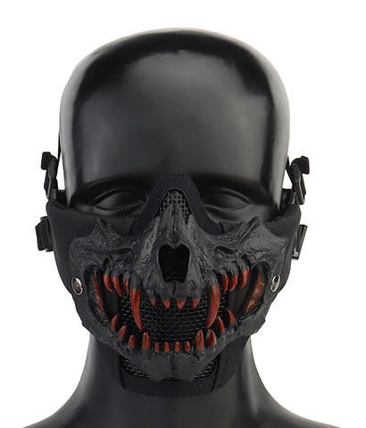UK Arms Upgraded Fangs Mesh Lower Face Mask, Black