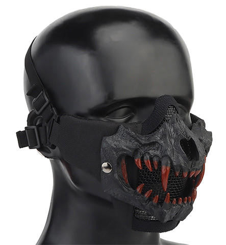 UK Arms Upgraded Fangs Mesh Lower Face Mask, Black