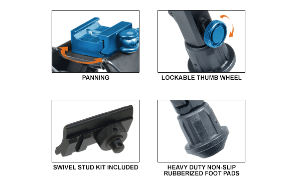 UTG Super Duty Metal QD Bipod, Adjustable Height