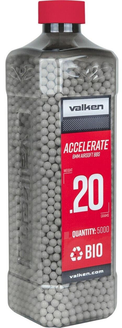 Valken Accelerate 0.20g BBs, 5000 CT., White, Bio