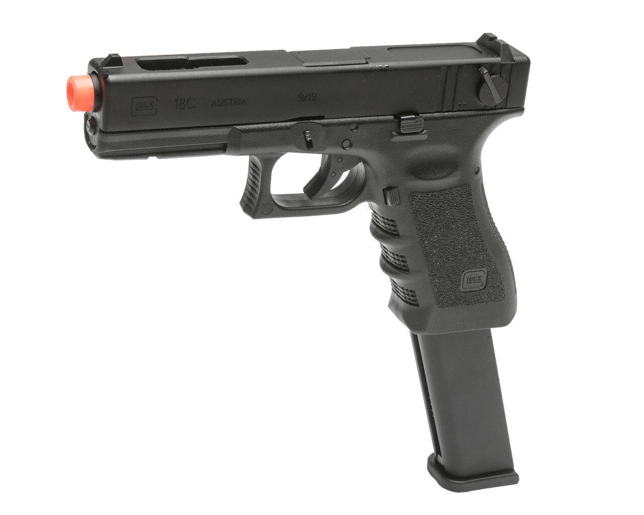 Glock G18C Gen3 Gas Blowback Airsoft Pistol by VFC / Elite Force w/ Extended Magazine, Black