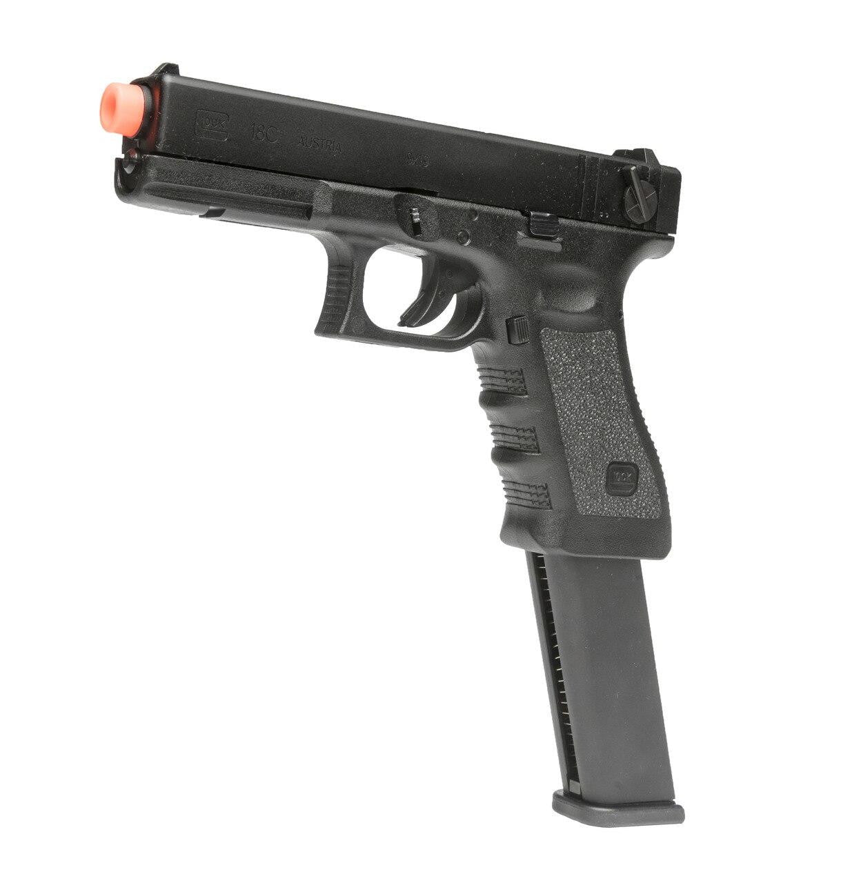 Glock G18C Gen3 Gas Blowback Airsoft Pistol by VFC / Elite Force w/ Extended Magazine, Black