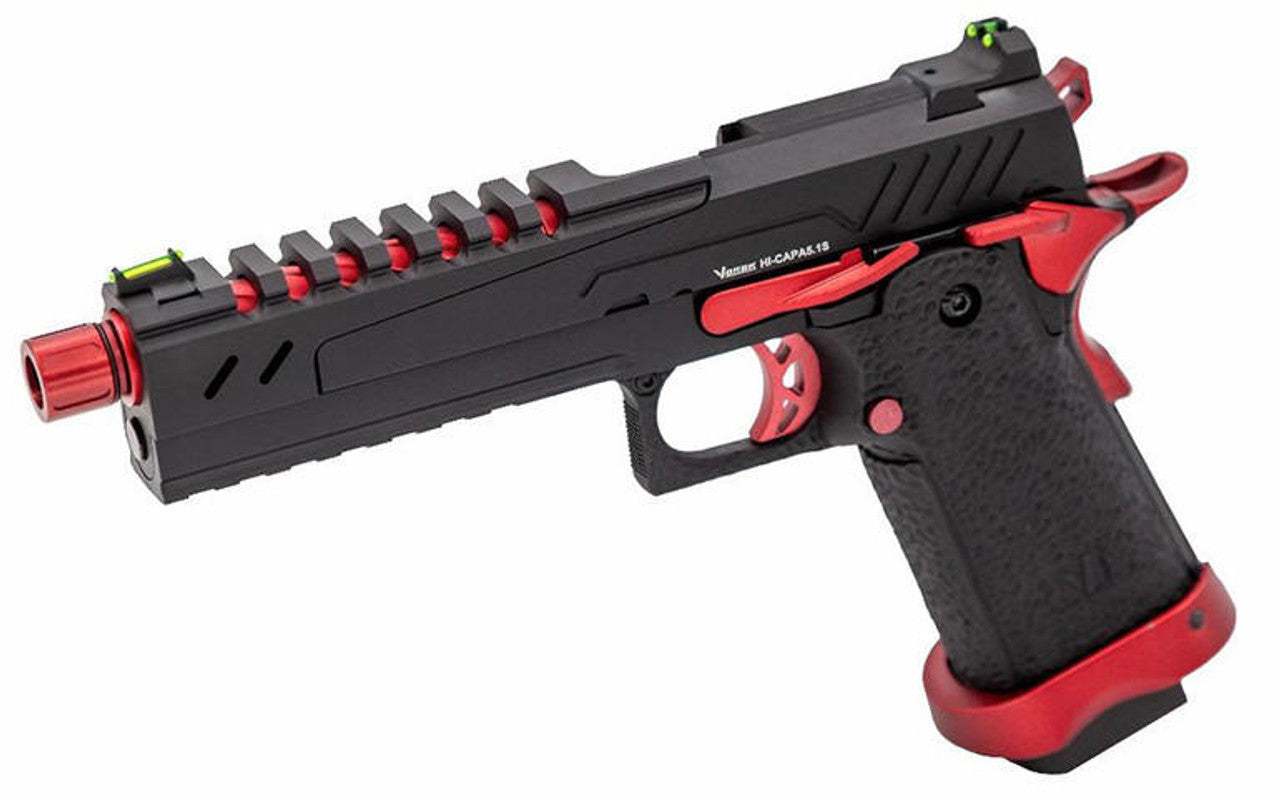 Vorsk 5.1 Split Slide Hi Capa Airsoft Pistol, Red Match