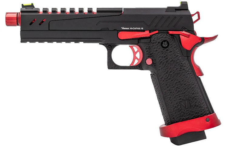 Vorsk 5.1 Split Slide Hi Capa Airsoft Pistol, Red Match