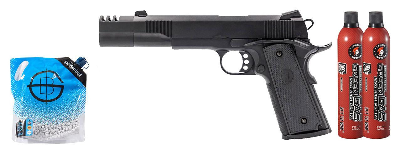 Vorsk Airsoft VP-X Gas Blowback Airsoft Pistol w/ Green Gas Combo, Black