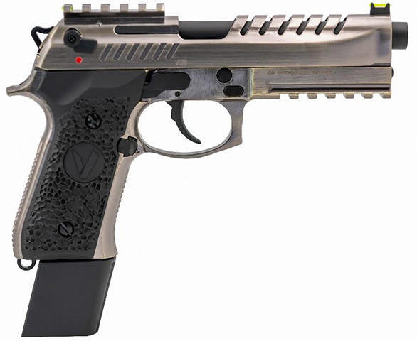 Vorsk Tactical VM9 Gas Blowback Airsoft Pistol, Brushed Aluminum