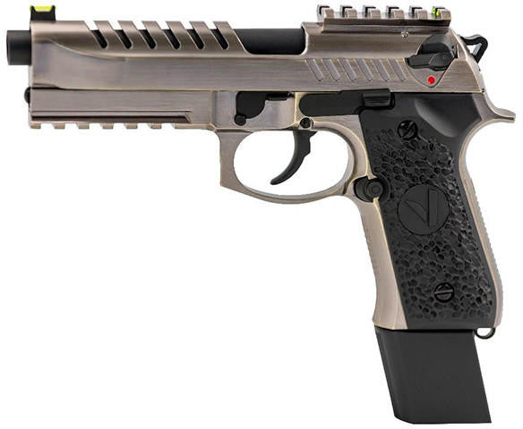 Vorsk Tactical VM9 Gas Blowback Airsoft Pistol, Brushed Aluminum