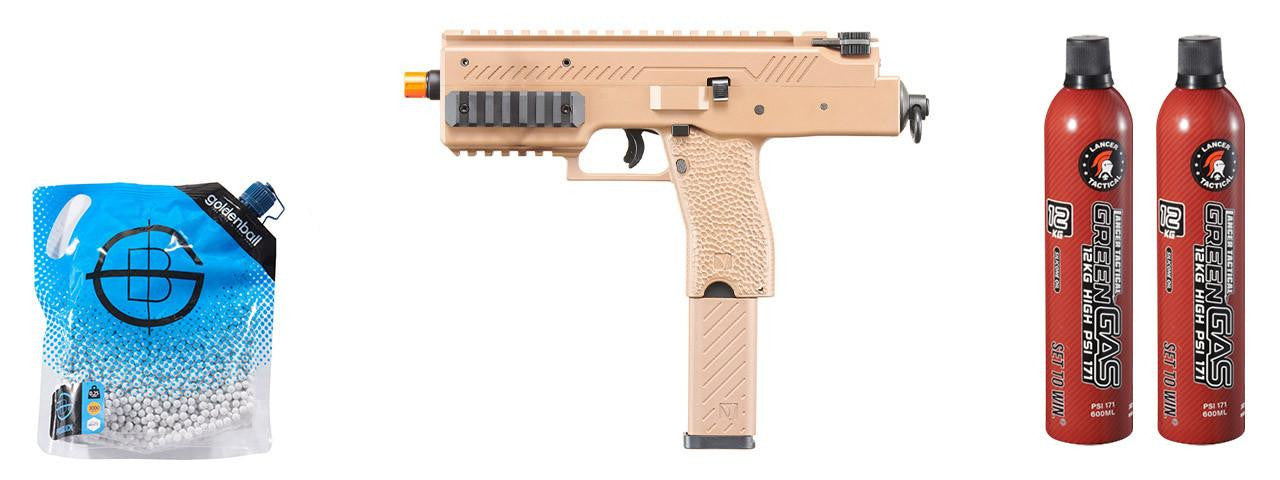 Vorsk VMP-1C GBB Airsoft SMG w/ Green Gas Combo, Tan