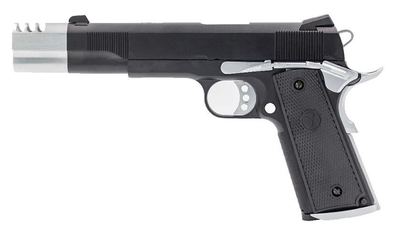 Vorsk VX-9 Agency Gas Blowback Airsoft Pistol, Black/Chrome