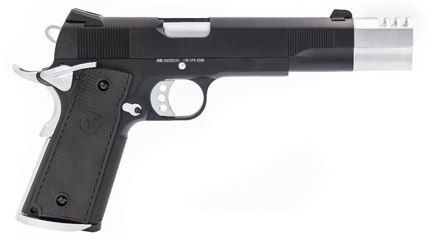 Vorsk VX-9 Agency Gas Blowback Airsoft Pistol, Black/Chrome
