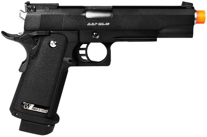 WE Hi-Capa 5.1 R Full Metal Airsoft Gas Blowback Pistol, Black