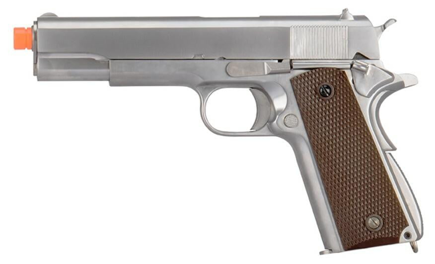 WE M1911 Metal CO2 Blowback Airsoft Pistol, Chrome