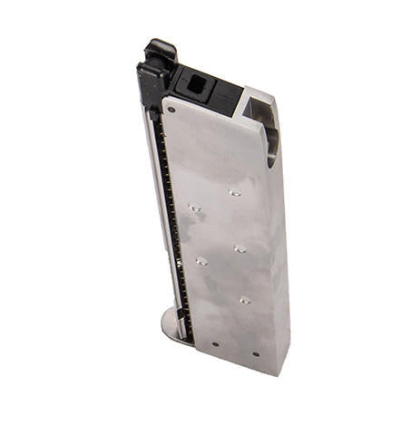 WE-Tech 15 Round 1911 Single Stacked GBB Airsoft Magazine, Silver
