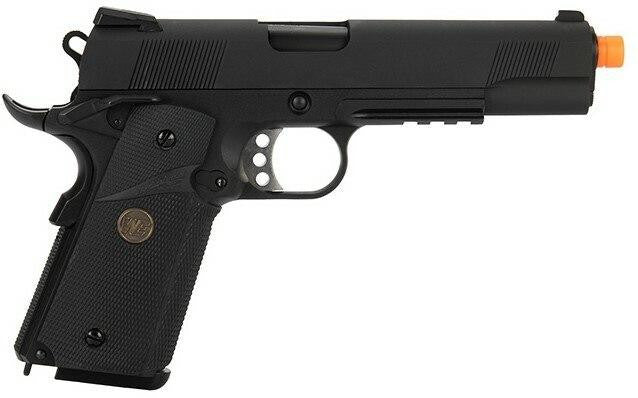 WE Tech 1911 Full Metal MEU Gas Blowback Airsoft Pistol, Black