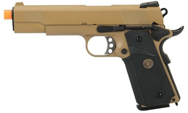 WE Tech 1911 Full Metal MEU Gas Blowback Airsoft Pistol, Tan