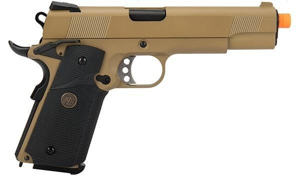WE Tech 1911 Full Metal MEU Gas Blowback Airsoft Pistol, Tan