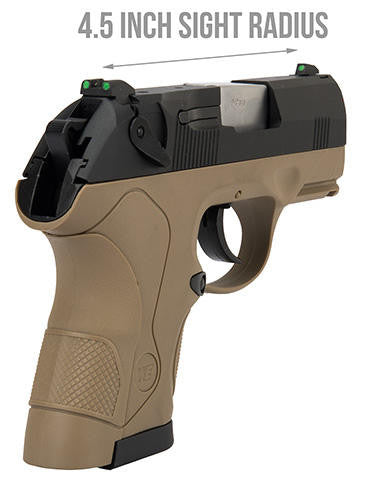 WE Tech Bulldog Compact Full Metal Gas Blowback Airsoft Pistol, Tan